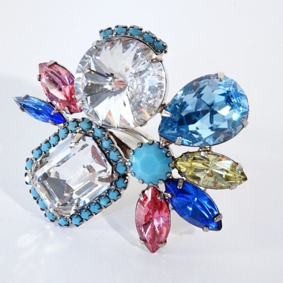 Joomi Lim Large Pretty Bijoux Ring Crystal Bead Cocktail Ring NWOT 188 Sz 7 - Picture 4 of 9